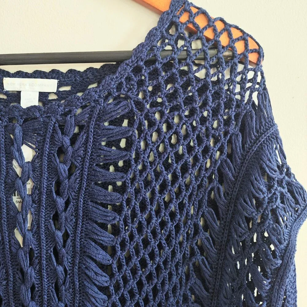 NEW YORK & CO Crochet Knit Top